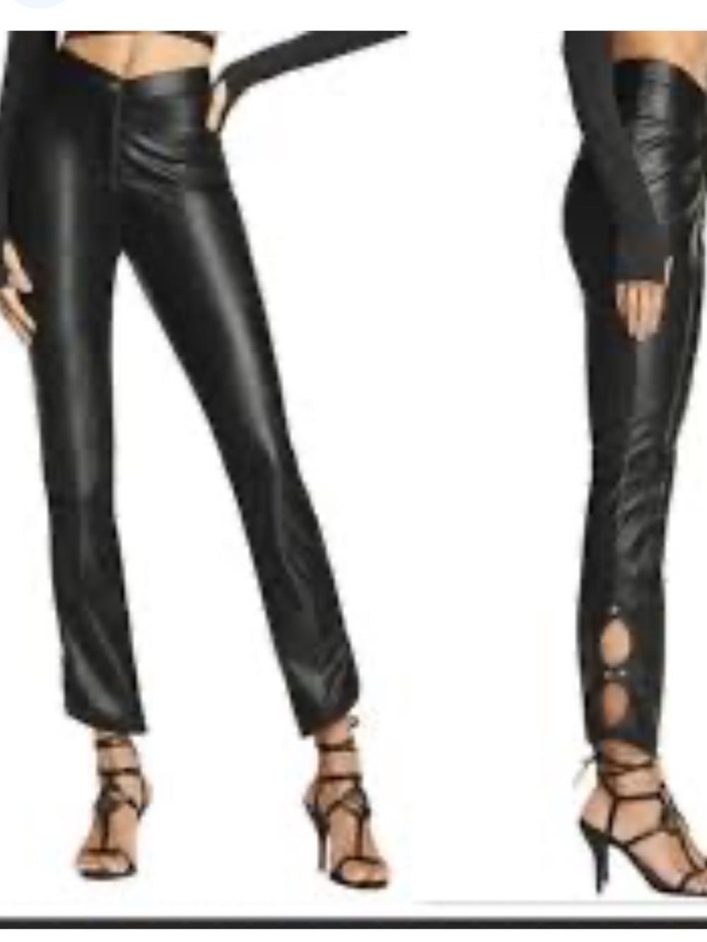 I AM GIA Cirdan Faux Leather Pant With Cutout Hem M fits S, 2/4